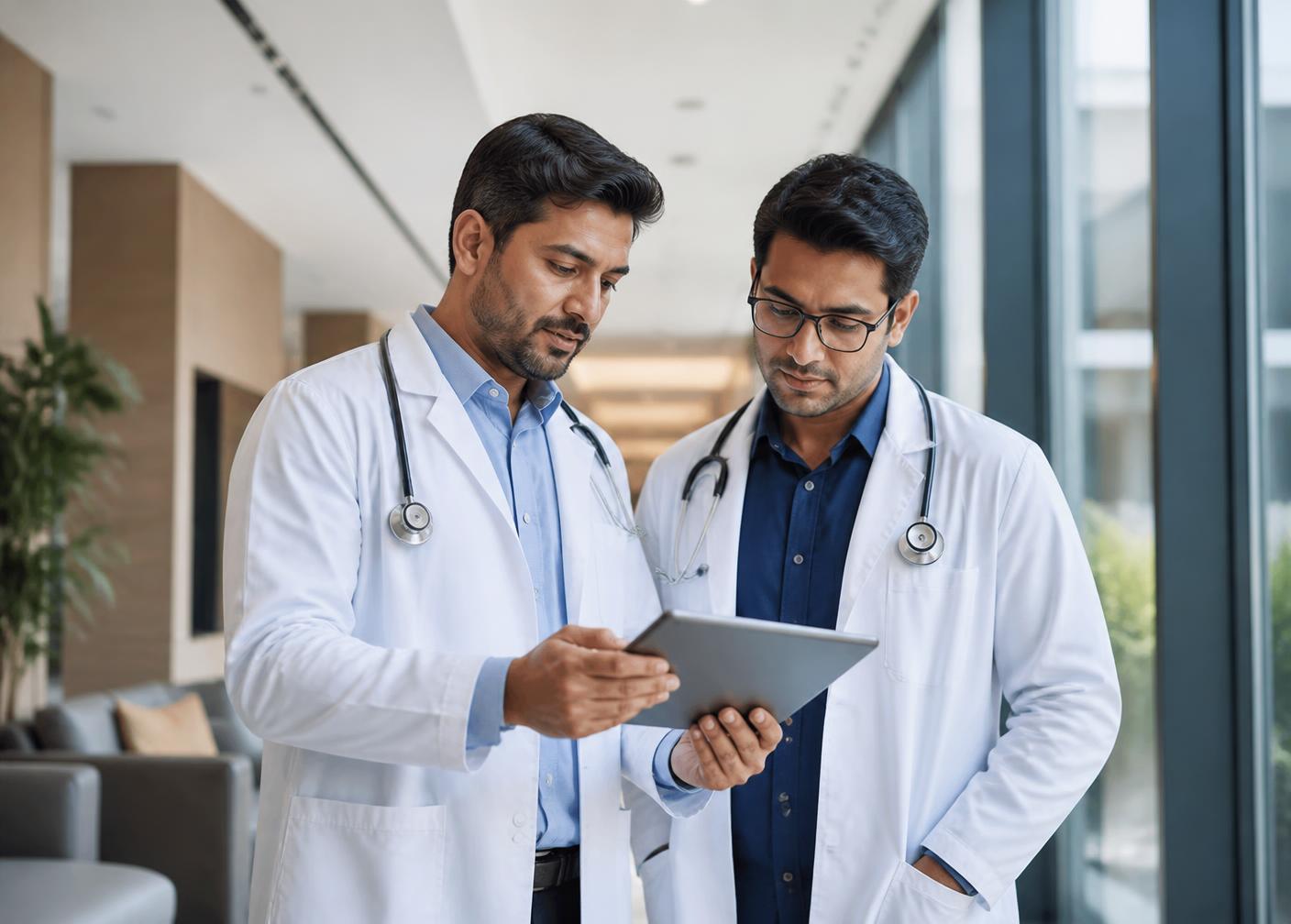 Indian healthcare professionals reviewing patient information together